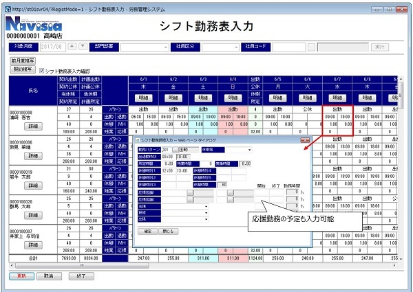 応援勤務